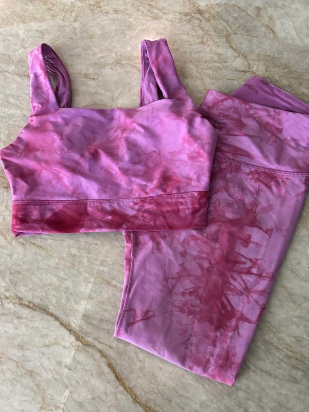 Women's Pink Tie-Dye Sports Bra - Light Support Active Top